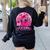 Ghost And Witch Boston Terrier Dog In October We Wear Pink Women's Sweatshirt Back Print Black
