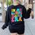 In My Glowing Teacher Era Groovy Colorful Bright Women's Sweatshirt Back Print Black In My Glowing Teacher Era Groovy Colorful Bright Women's Sweatshirt Back Print Black