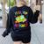 Groovy Field Trip Anyone Happy Field Day For Teachers Kids Women's Sweatshirt Back Print Black Groovy Field Trip Anyone Happy Field Day For Teachers Kids Women's Sweatshirt Back Print Black