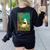 Groovy Ghost Reading Book Cat Halloween Ghost Teacher Women's Sweatshirt Back Print Black Groovy Ghost Reading Book Cat Halloween Ghost Teacher Women's Sweatshirt Back Print Black