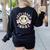 Groovy Retro Lets Learn Today Teacher Student Back To School Women's Sweatshirt Back Print Black Groovy Retro Lets Learn Today Teacher Student Back To School Women's Sweatshirt Back Print Black