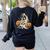 Halloween Boston Terrier Ghost Women's Sweatshirt Back Print Black
