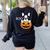 The Halloween Boston Terrier Women's Sweatshirt Back Print Black