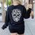 Halloween Costume Skull Boston Terrier Dog Lover Women's Sweatshirt Back Print Black
