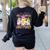 Halloween Floral Ghost Teacher Are You Falloween Directions Women's Sweatshirt Back Print Black