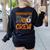 Halloween Kindergarten Boo Crew Kinder Teacher Student Women's Sweatshirt Back Print Black