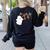 Halloween Music Note Ghost Teacher Fall Musical Instrument Women's Sweatshirt Back Print Black