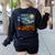 Halloween Pumpkin Starry Night Van Gogh Art Teacher Women's Sweatshirt Back Print Black Halloween Pumpkin Starry Night Van Gogh Art Teacher Women's Sweatshirt Back Print Black