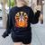 Halloween Retro Boston Terrier Women's Sweatshirt Back Print Black