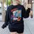 Halloween Skeleton Geography Teacher Pumpkin Bats Classroom Women's Sweatshirt Back Print Black