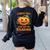 Halloween Teacher Librarian Pumpkin Reading Books Men Women Kids Women's Sweatshirt Back Print Black