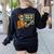 Halloween Teacher Six Seven Meme 6 7 Skeleton Spooky Costume Women's Sweatshirt Back Print Black