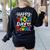 Happy 100th Day Of School 100 Days Of School Teacher Student Women's Sweatshirt Back Print Black