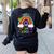 Happy 50th Days Of School Rainbow Teacher 50 Days Smarter Women's Sweatshirt Back Print Black