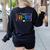 Happy Fri-Yay Fri Yay Teacher Student Friday Weekend Women's Sweatshirt Back Print Black
