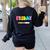 Happy Friyay Teacher School Friday Weekend Vibes Women's Sweatshirt Back Print Black Happy Friyay Teacher School Friday Weekend Vibes Women's Sweatshirt Back Print Black