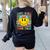 Happy To See Your Face Hippie Smile Back To School Teachers Women's Sweatshirt Back Print Black