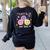 Happy To See Your Face Smile Face Teacher Back To School Women's Sweatshirt Back Print Black Happy To See Your Face Smile Face Teacher Back To School Women's Sweatshirt Back Print Black
