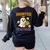 Haunted By Fractions Math Halloween Teacher Women's Sweatshirt Back Print Black