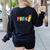 Hello Pre-K Team Preschool Teacher Kids Back To School Women's Sweatshirt Back Print Black