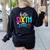 Hello Sixth Grade Cute Back To School 6th Grade Teacher Kids Women's Sweatshirt Back Print Black
