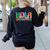 Hola Estudiantes Maestra Back To School Spanish Teacher Women's Sweatshirt Back Print Black
