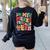 In My Holly Xmas Jolly Teacher Era Teacher Vibes Christmas Women's Sweatshirt Back Print Black