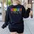 Hooray It's Library Day Teacher Reader Books Back To School Women's Sweatshirt Back Print Black