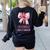 I'm Literally Just a Teacher Pencil Coquette Bow School Women's Sweatshirt Back Print Black