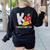 K Is For Kindergarten Teacher Pencil Apple Back To School Women's Sweatshirt Back Print Black K Is For Kindergarten Teacher Pencil Apple Back To School Women's Sweatshirt Back Print Black