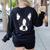 Kids Boston Terrier Dog For Women And Girls Women's Sweatshirt Back Print Black