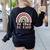 Be Kind ASL Sign Language Deaf SPED Teacher Kids Men Women Women's Sweatshirt Back Print Black