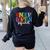 Kindergarten Squad Team Crew Teacher Back To School Women's Sweatshirt Back Print Black