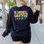 Kindergarten Team Teacher Back To School Kindergarten Squad Women's Sweatshirt Back Print Black Kindergarten Team Teacher Back To School Kindergarten Squad Women's Sweatshirt Back Print Black
