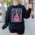 La Maestra Halloween Mexican Bingo Card Teacher Lottery Card Women's Sweatshirt Back Print Black
