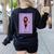 La Maestra Mexican Bingo Card Teacher Lottery Card Women's Sweatshirt Back Print Black La Maestra Mexican Bingo Card Teacher Lottery Card Women's Sweatshirt Back Print Black