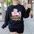 LEARNING IS MAGICAL TEACHER UNICORN BACK TO SCHOOL UNICORN Women's Sweatshirt Back Print Black LEARNING IS MAGICAL TEACHER UNICORN BACK TO SCHOOL UNICORN Women's Sweatshirt Back Print Black