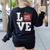 LOVE Kindergarten Teacher Student School Apple Women's Sweatshirt Back Print Black