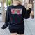 Maestra Teacher Spanish Back To School First Day Of School Women's Sweatshirt Back Print Black