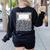 Matching Group Halloween Teacher Composition Book Notebook Women's Sweatshirt Back Print Black Matching Group Halloween Teacher Composition Book Notebook Women's Sweatshirt Back Print Black