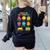 Math Cat Geometry Back To School Mathematics Teacher Women's Sweatshirt Back Print Black Math Cat Geometry Back To School Mathematics Teacher Women's Sweatshirt Back Print Black