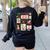 Merry And Bright Christmas Gingerbread Santa Book Teacher Women's Sweatshirt Back Print Black Merry And Bright Christmas Gingerbread Santa Book Teacher Women's Sweatshirt Back Print Black