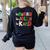Be Merry Be Jolly Be Kind Merry Christmas Teacher Xmas Pjs Women's Sweatshirt Back Print Black