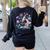 Microscope Flower Butterfly Biology Science Teacher Student Women's Sweatshirt Back Print Black Microscope Flower Butterfly Biology Science Teacher Student Women's Sweatshirt Back Print Black