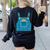 Mouse Halloween Costume Book Cookie Teacher Student Women's Sweatshirt Back Print Black Mouse Halloween Costume Book Cookie Teacher Student Women's Sweatshirt Back Print Black