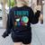 Multilingual Teacher In Dos Idiomas Linguist Language Women's Sweatshirt Back Print Black