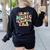 In My Music Teacher Era Retro Back To School Musician Band Men Women Women's Sweatshirt Back Print Black