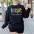 Music Teacher Tie Dye Appreciation Day Hello Back To School Men Women Women's Sweatshirt Back Print Black