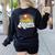 Myrtle Beach South Carolina Retro 70s Vintage Vacation Women's Sweatshirt Back Print Black