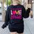 In October We Wear Pink Love Teacher Breast Cancer Awareness Women's Sweatshirt Back Print Black